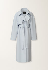 Fabiana Filippi Double wool trench coat, aqua Blue CTD266F244L7360000