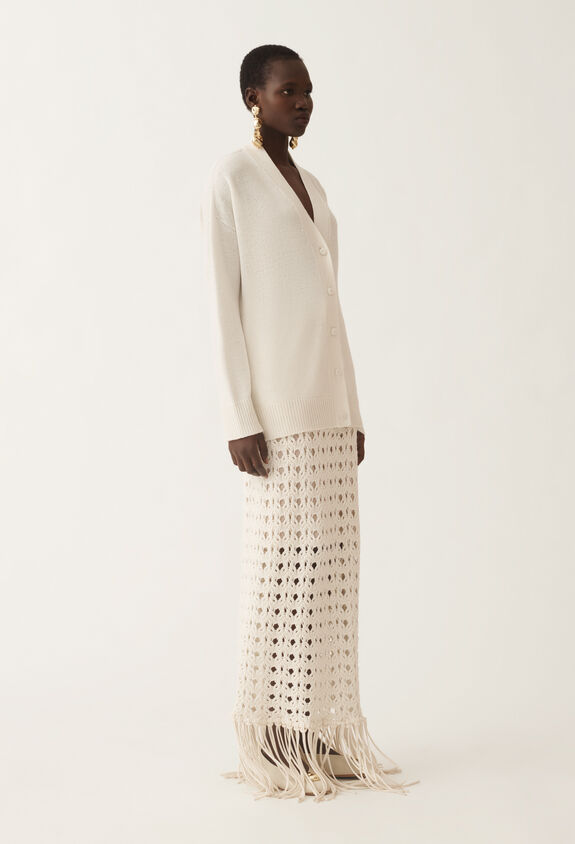Fabiana Filippi Cashmere and silk sweater, raffia WHITE MAD215F014N9000000