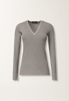 Fabiana Filippi T-shirt in jersey, roccia GRIGIO JED215F130L5770000