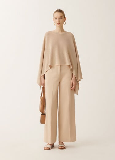 Fabiana Filippi Cotton and linen cape with sequins, sand SAND SAD275A010D2730000