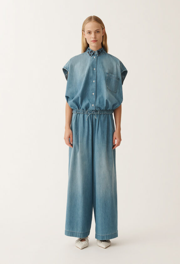 Fabiana Filippi Chambray shirt, light blue BLUE CAD275F598L3840000
