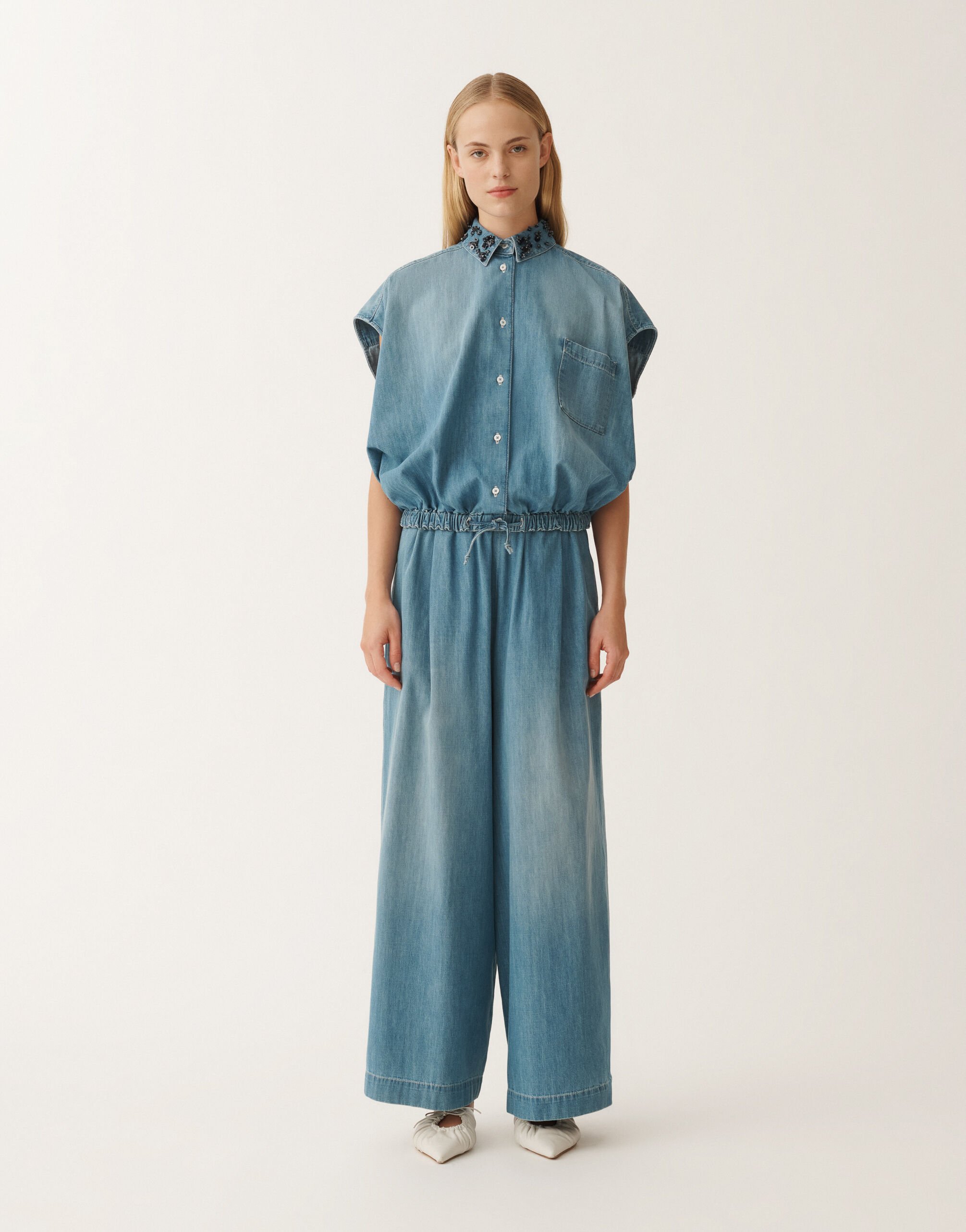 Fabiana Filippi Hemd aus Chambray, hellblau BLAU CAD275F598L3840000