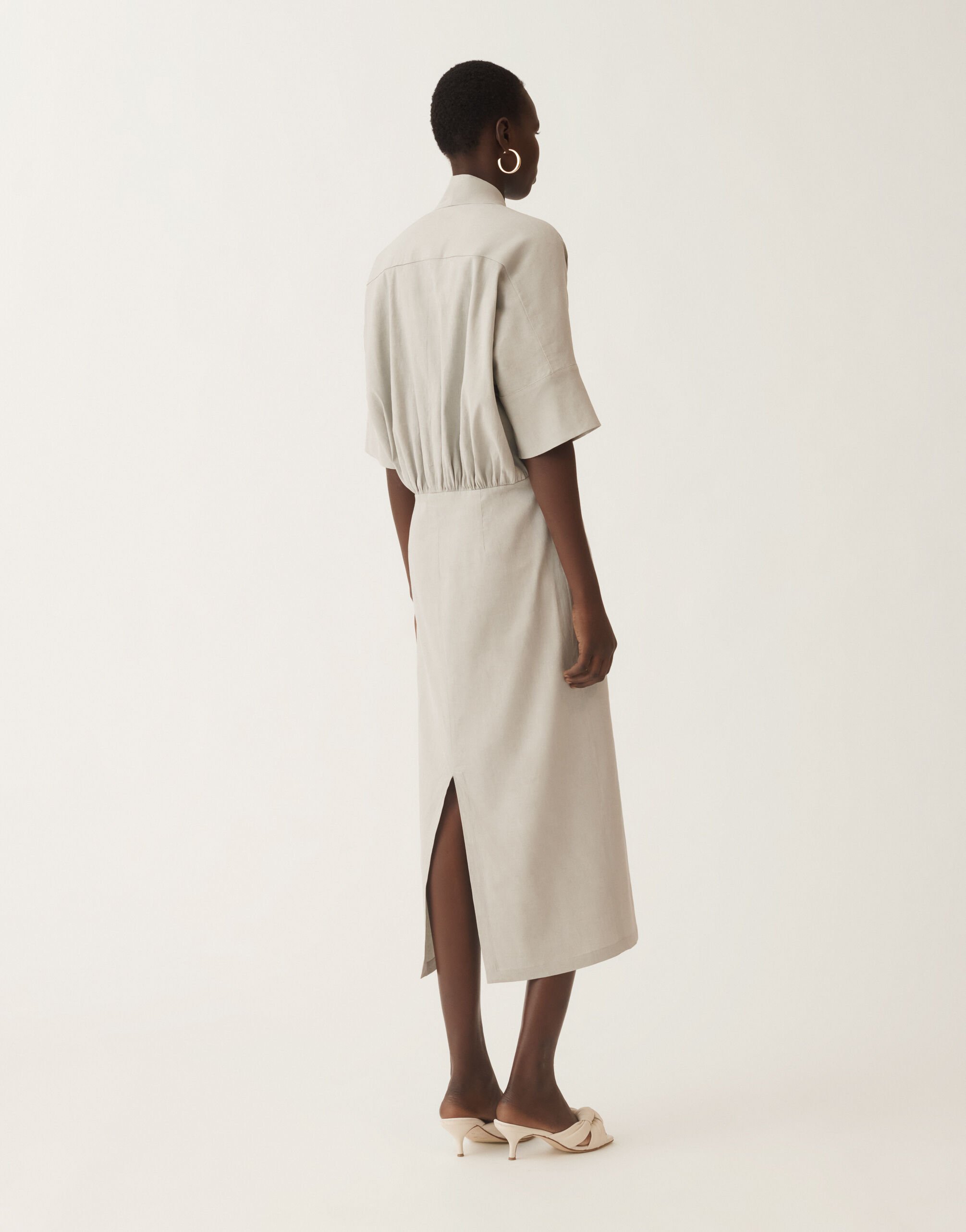 Fabiana Filippi Kleid aus Leinen und Stretch-Viskose, stahl STAHL ABDC02F119H5490000