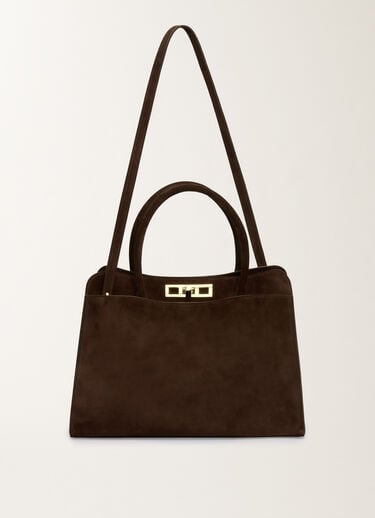 Fabiana Filippi Große Handtasche aus Wildleder, ebenholzbraun Braun BGD215A851L8070000
