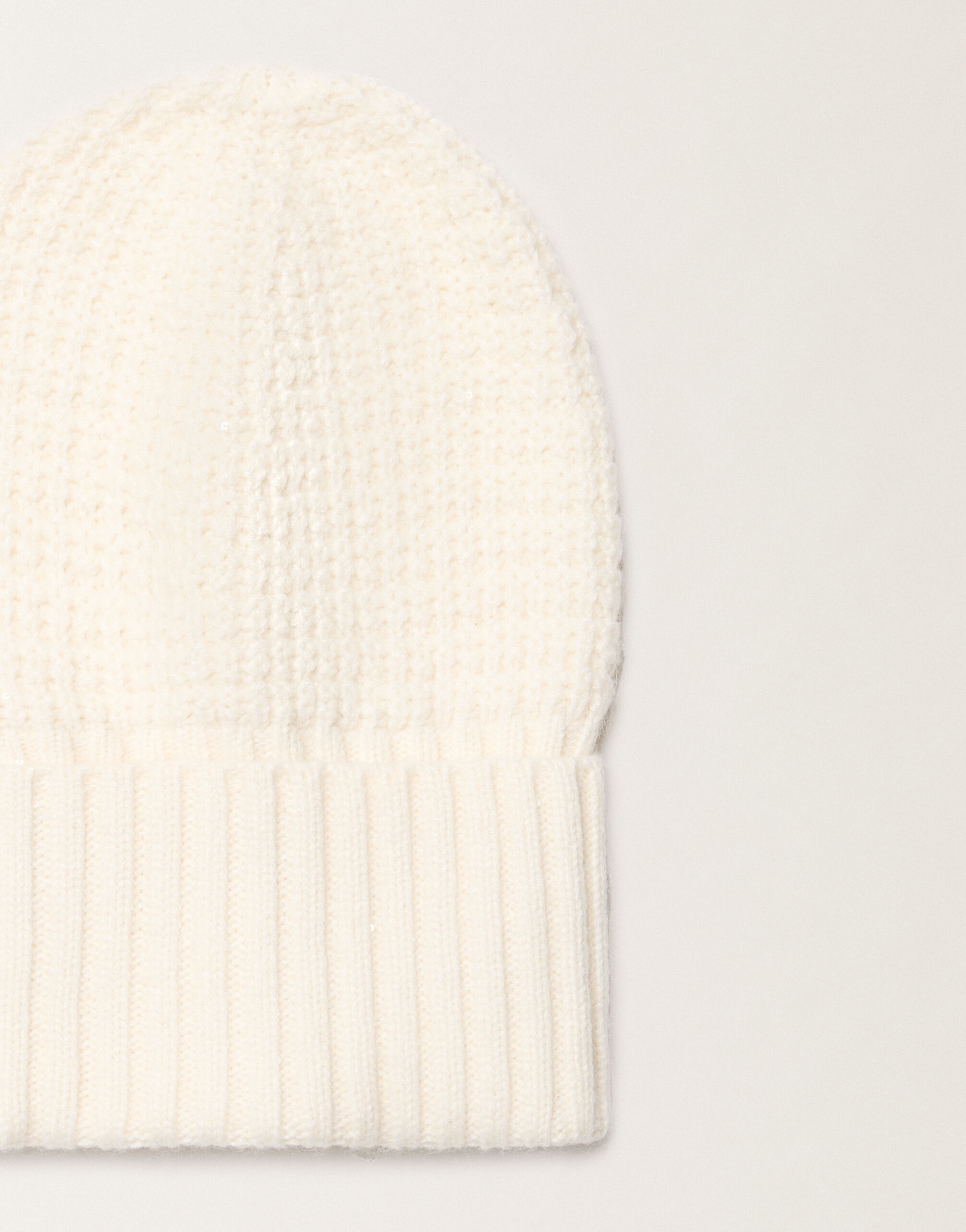 Fabiana Filippi Wool and silk hat with sequins, white White SAD225A983L6170000