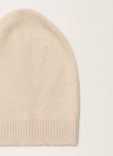 Fabiana Filippi Woll- und Seidenhut mit Pailletten, Kordel Beige SAD225A986D2960000