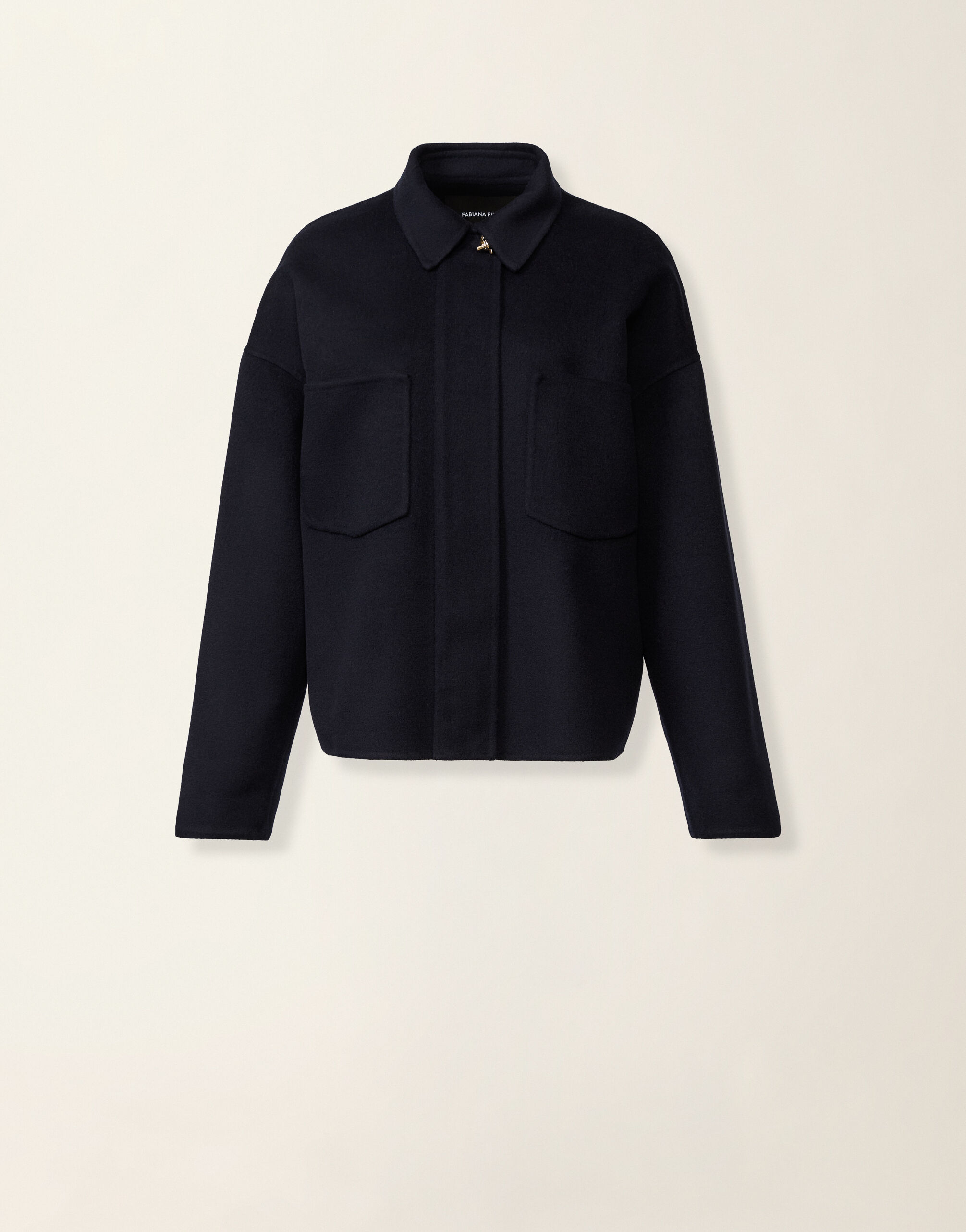 Veste chemise en double de laine, bleu nuit Fabiana Filippi Veste chemise en double de laine, bleu nuit Bleu nuit CTD216F196M2610000