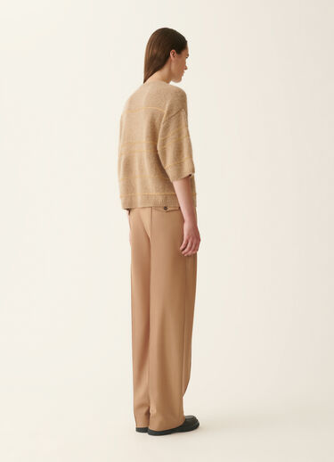 Striped Platinum and mohair sweater, beech Fabiana Filippi Striped Platinum and mohair sweater, beech Beech MAD226F388M4770000