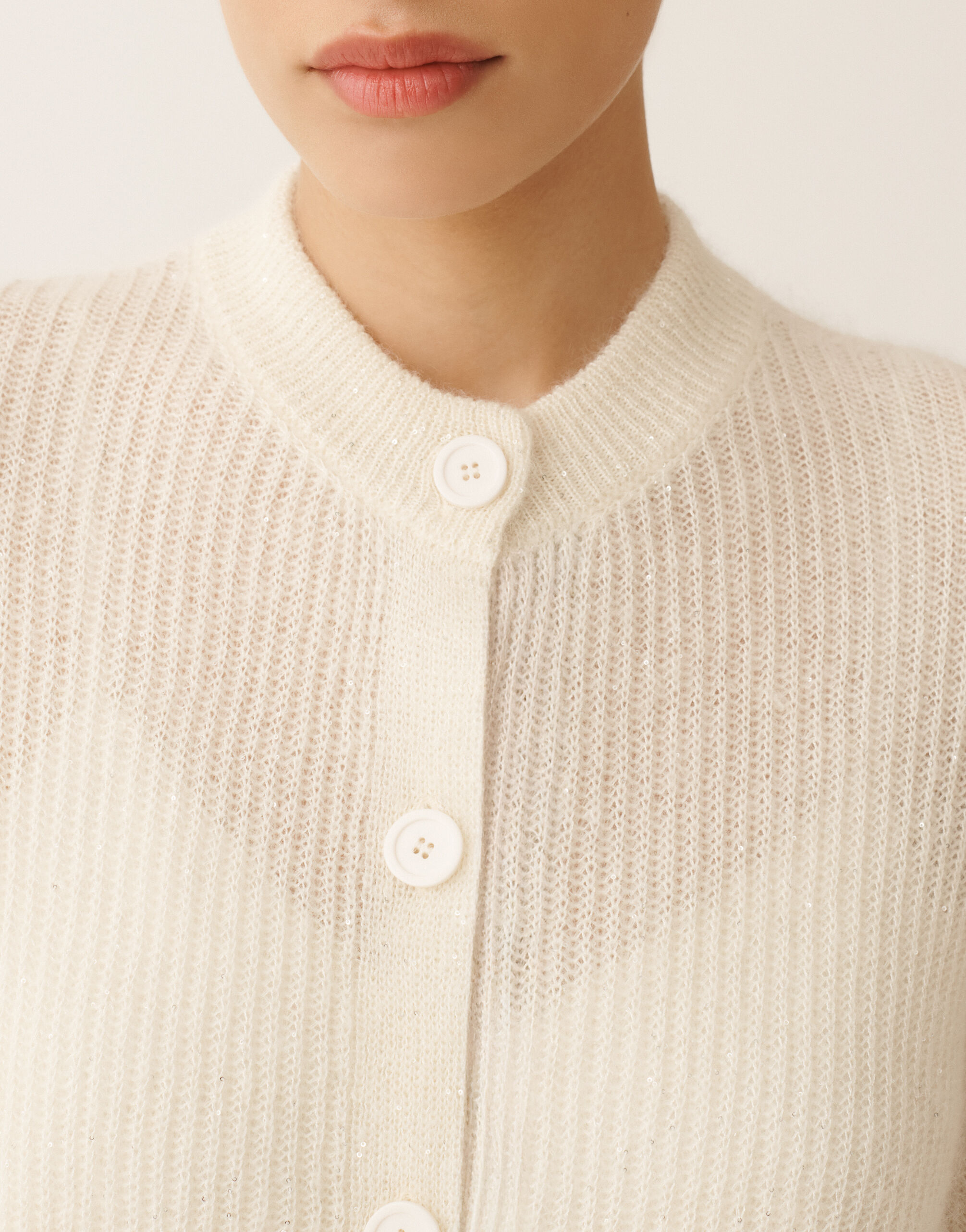 Mohair cardigan with sequins, raffia Fabiana Filippi Mohair cardigan with sequins, raffia Raffia MAD266F129L7390000