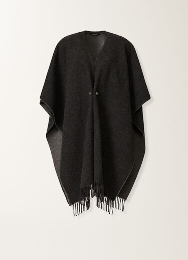Fabiana Filippi Open wool and cashmere cape, slate and rock Grey SAD225A930L8470000