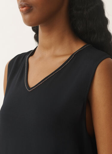 Fabiana Filippi Stretch sablé top, midnight blue BLUE TPD265F773L2350000