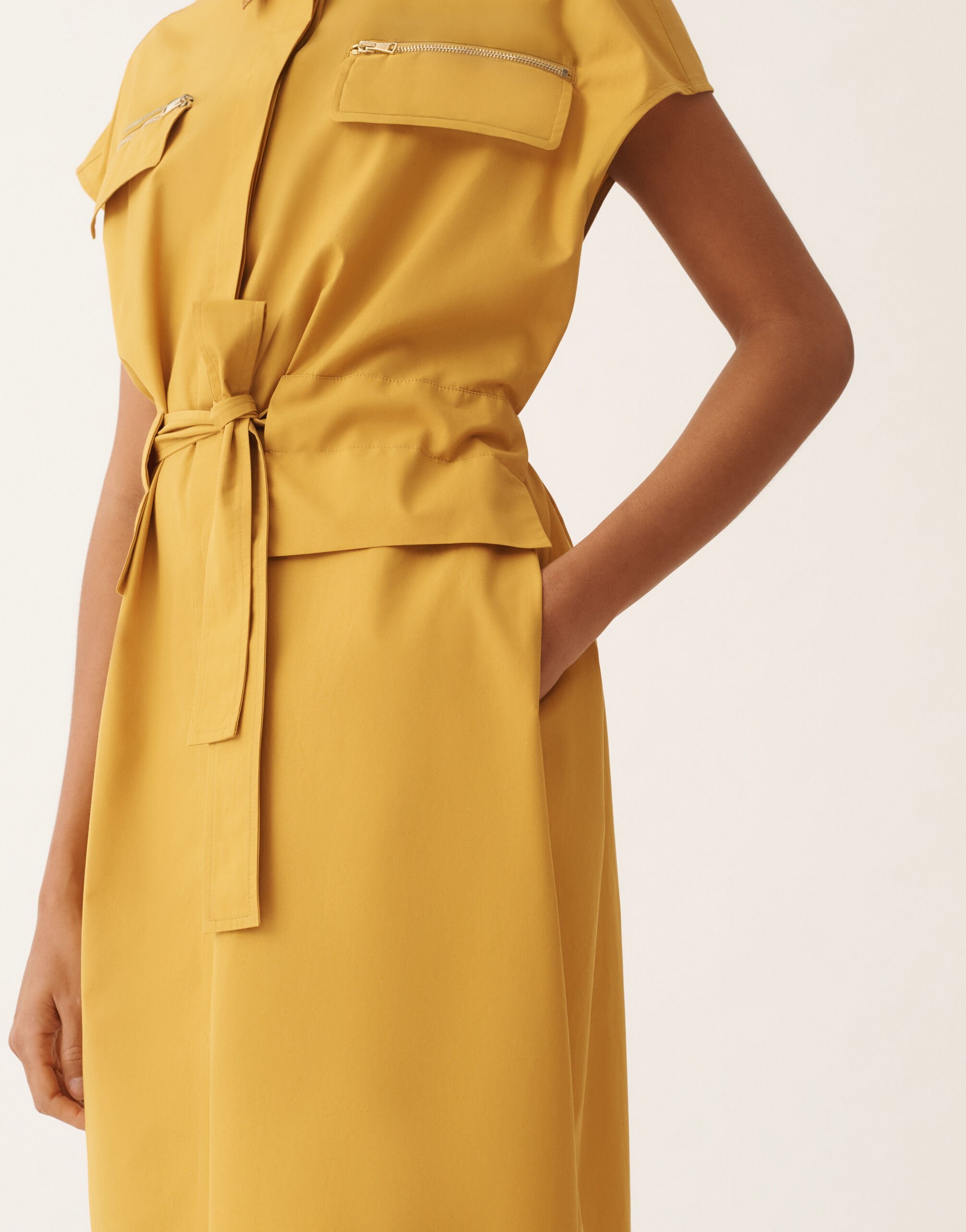 Fabiana Filippi Sahariana dress in mustard poplin MUSTARD ABD276F618L5820000