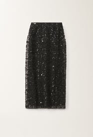 Fabiana Filippi Sequin embroidery organza skirt, black BLACK GND265F401L1840000