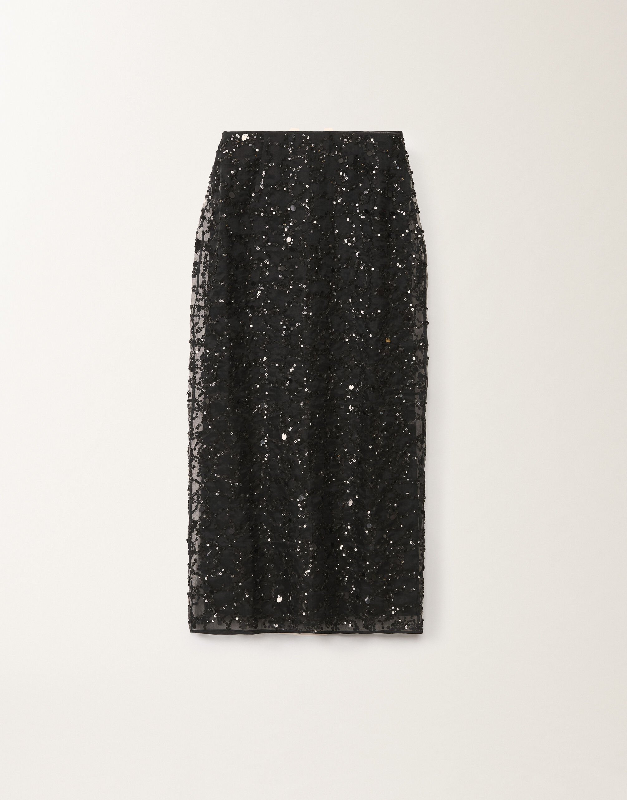 Fabiana Filippi Jupe en organza à paillettes brodées, noir NOIR GND265F401L1840000