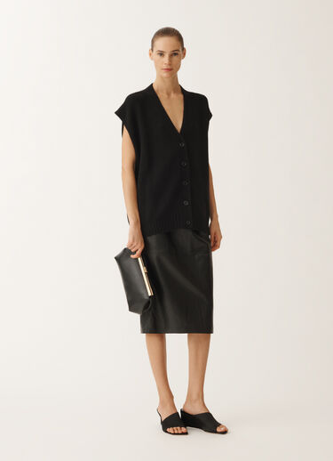 Fabiana Filippi Gilet en gaze de cachemire, noir NOIR MAD265F039N9000000