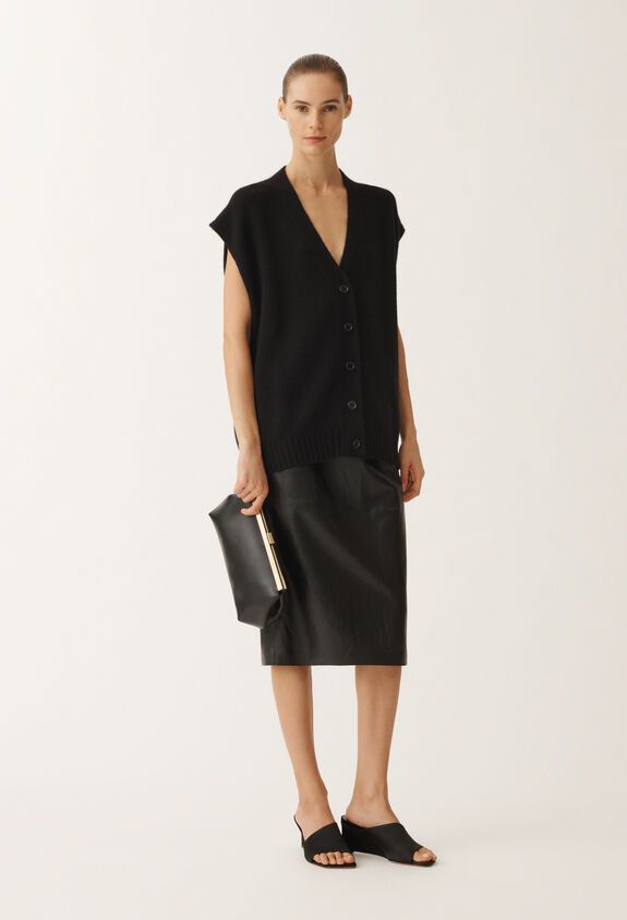 Fabiana Filippi Brushed cashmere gilet, black BLACK MAD265F039N9000000