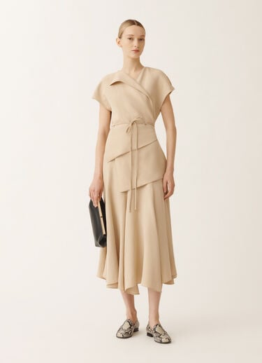 Fabiana Filippi Linen and viscose skirt, sand SAND GND275F840D5440000