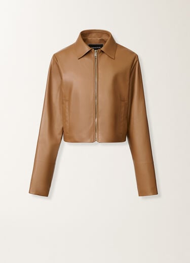 Fabiana Filippi Boxy jacket in lissé nappa, wicker Wicker PLD266F208L7980000