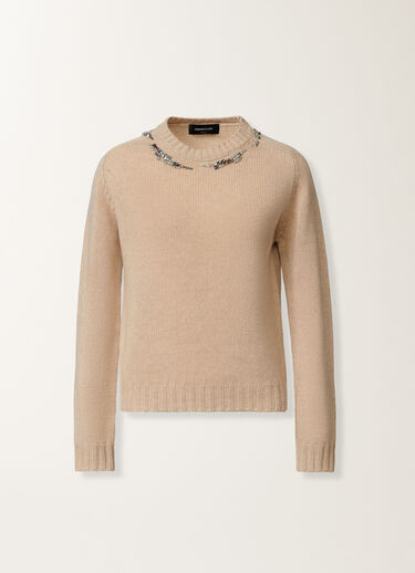 Fabiana Filippi Platinpullover mit Stickerei, Kordel Beige MAD225F584L6590000