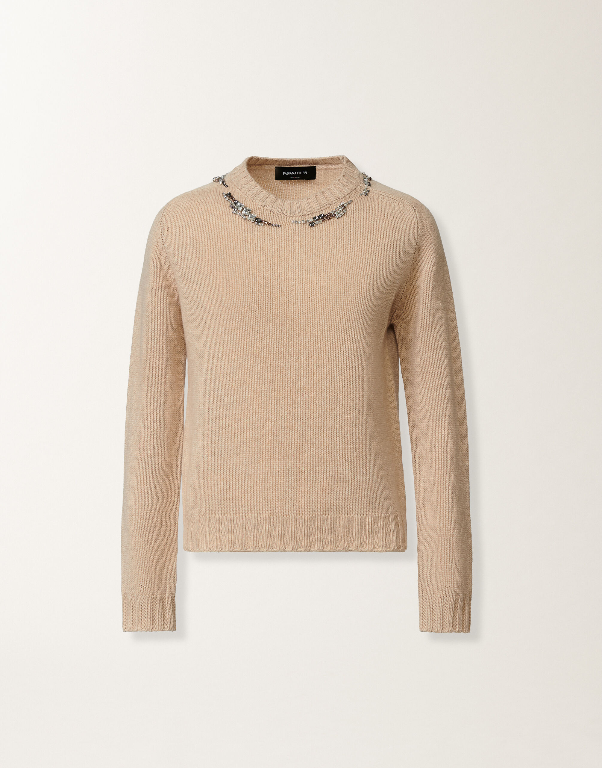 Fabiana Filippi Platinpullover mit Stickerei, Kordel Beige MAD225F584L6590000