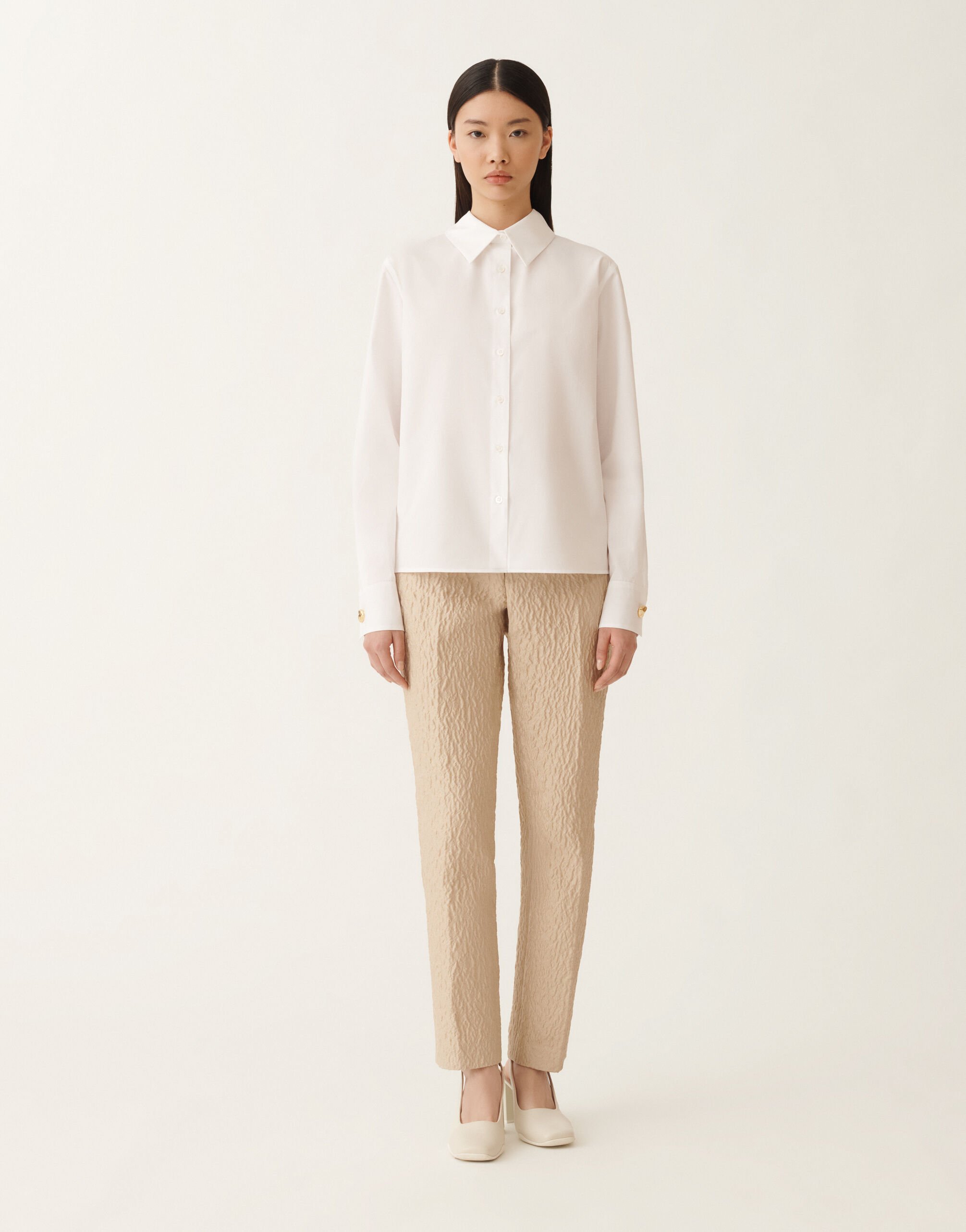 Fabiana Filippi Shirt in poplin, optic white White CAD225F782D6500000