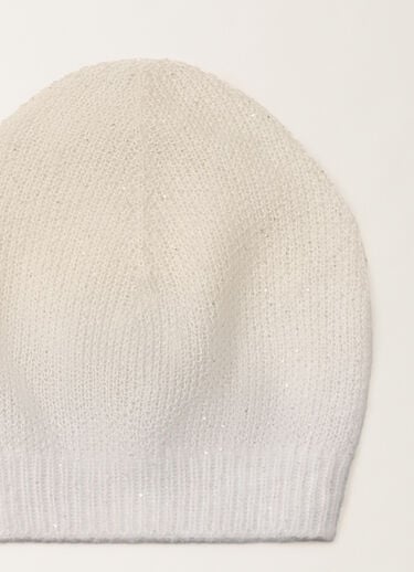 Fabiana Filippi Mohair cap with gradient micro sequins, raffia and gray Gray SAD266A880L9000000