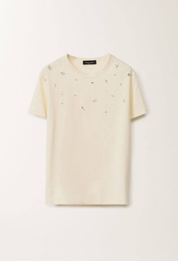 Fabiana Filippi T-shirt in jersey, vaniglia VANIGLIA JED275F278L3670000