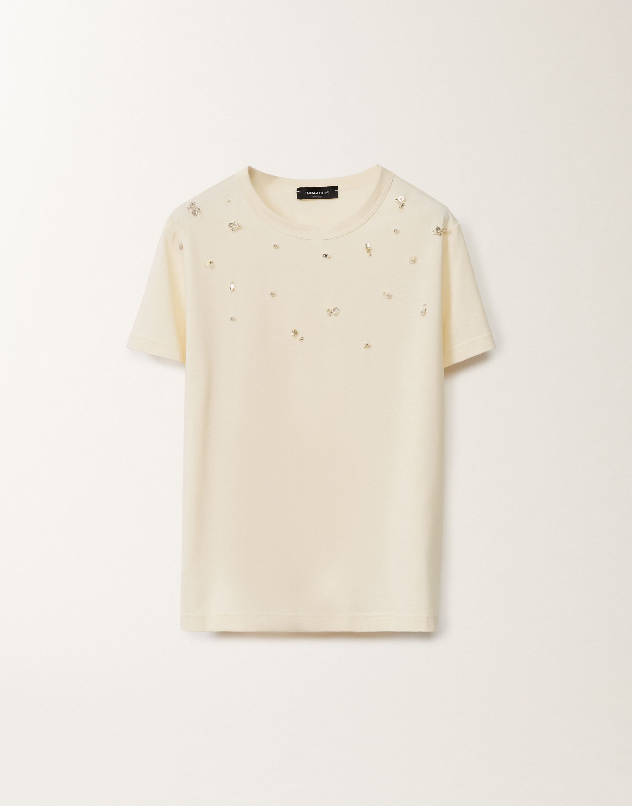Fabiana Filippi Jersey T-shirt, vanilla VANILLA JED275F278L3670000