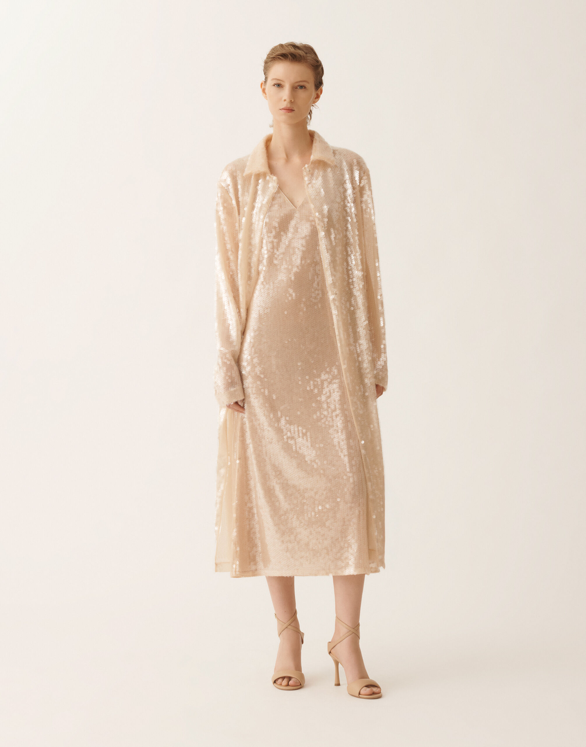 レディースWater-effect sequin dress, nude ドレス | Fabiana Filippi