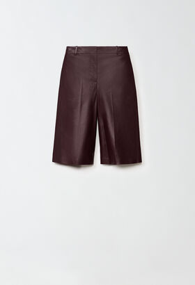 Fabiana Filippi Nappa leather Bermuda shorts, burgundy YELLOW PLD265F280D7510000