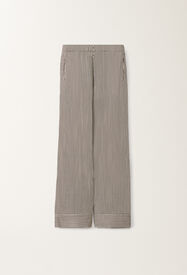 Fabiana Filippi Hose aus Viskose und Seide, gestreift, schwarz und weiß WEISS/SCHWARZ PADC02F415H5530000