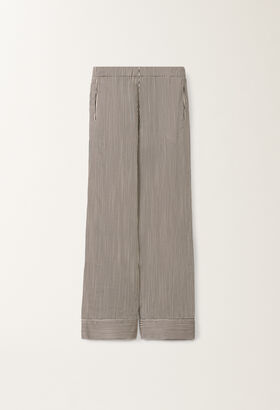 Fabiana Filippi Striped viscose and silk trousers, black and white WHITE/BLACK PADC02F415H5530000