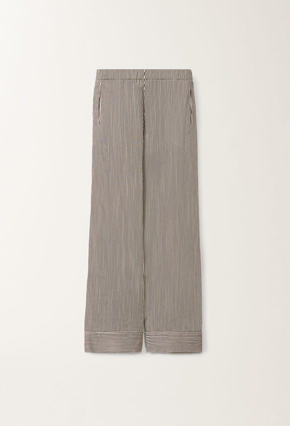 Fabiana Filippi Striped viscose and silk trousers, black and white WHITE/BLACK PADC02F415H5530000
