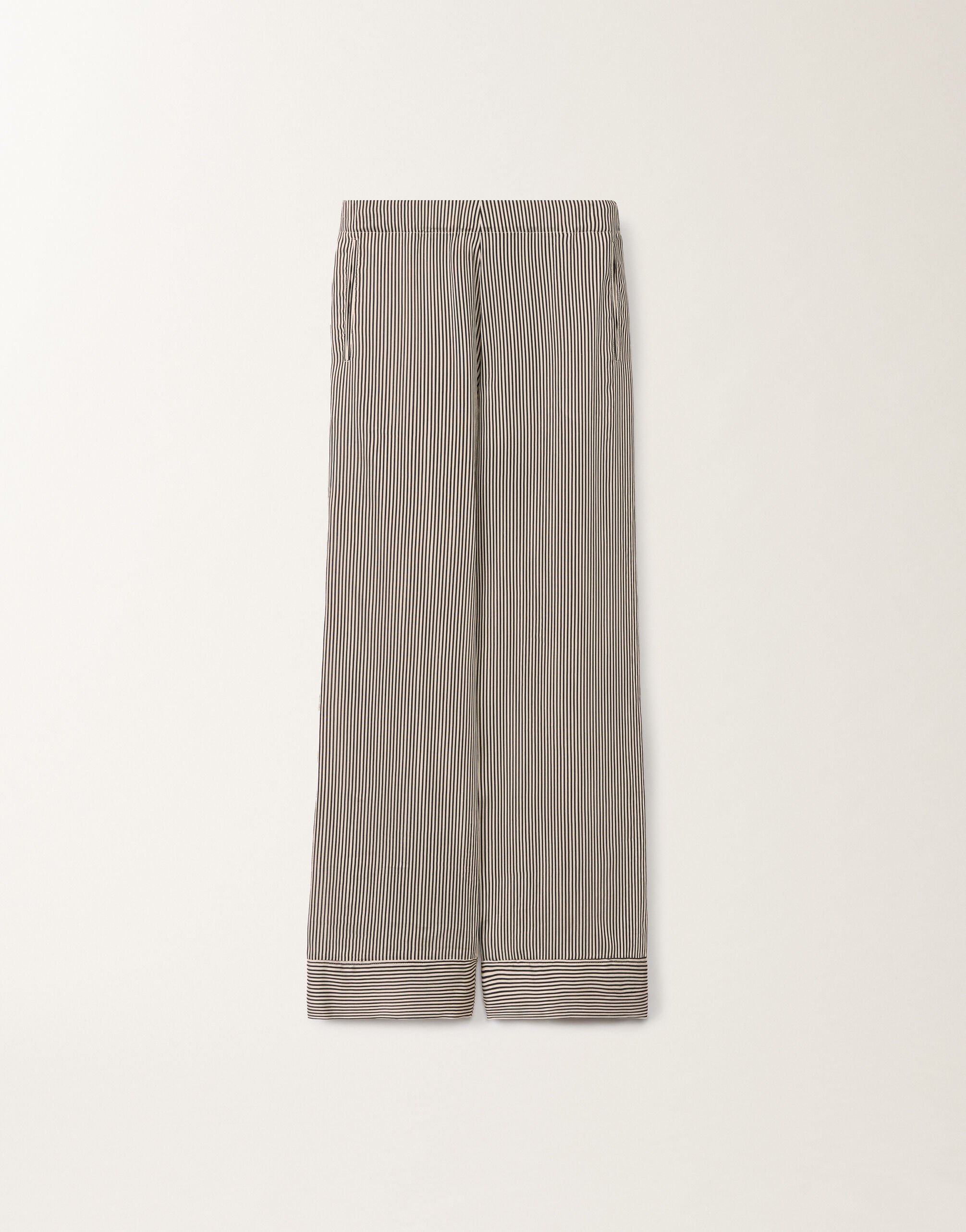 Fabiana Filippi Hose aus Viskose und Seide, gestreift, schwarz und weiß WEISS/SCHWARZ PADC02F415H5530000