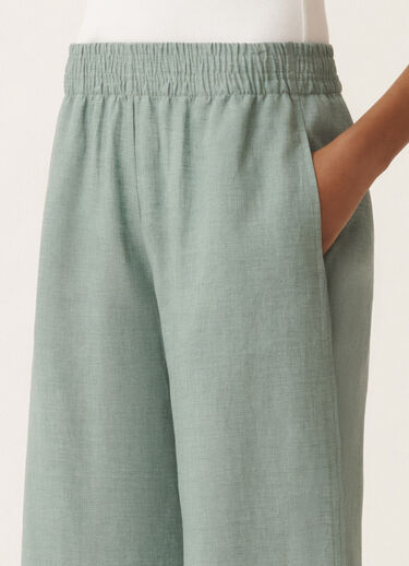 Fabiana Filippi Pantalon Amelia en toile de lin, bleu pétrole TURQUOISE PAD275F291D8350000