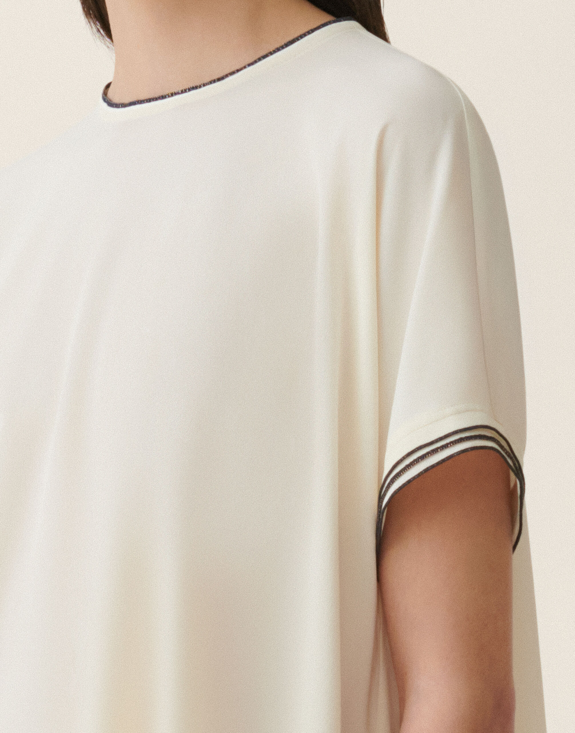 Top en crêpe de chine, beurre Fabiana Filippi Top en crêpe de chine, beurre Beurre TPD216F729M3570000