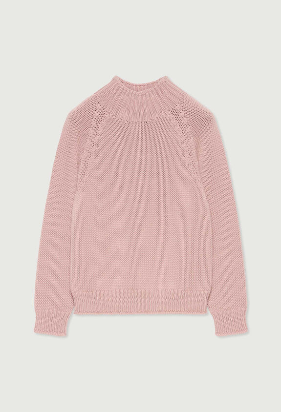 Merino wool sweater, medium pink Knitwear for Women