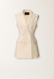 Fabiana Filippi Butter-colored long vest in wool and silk BUTTER GCD276F669M1390000