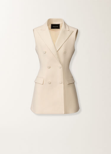 Fabiana Filippi Butter-colored long vest in wool and silk BUTTER GCD276F669M1390000