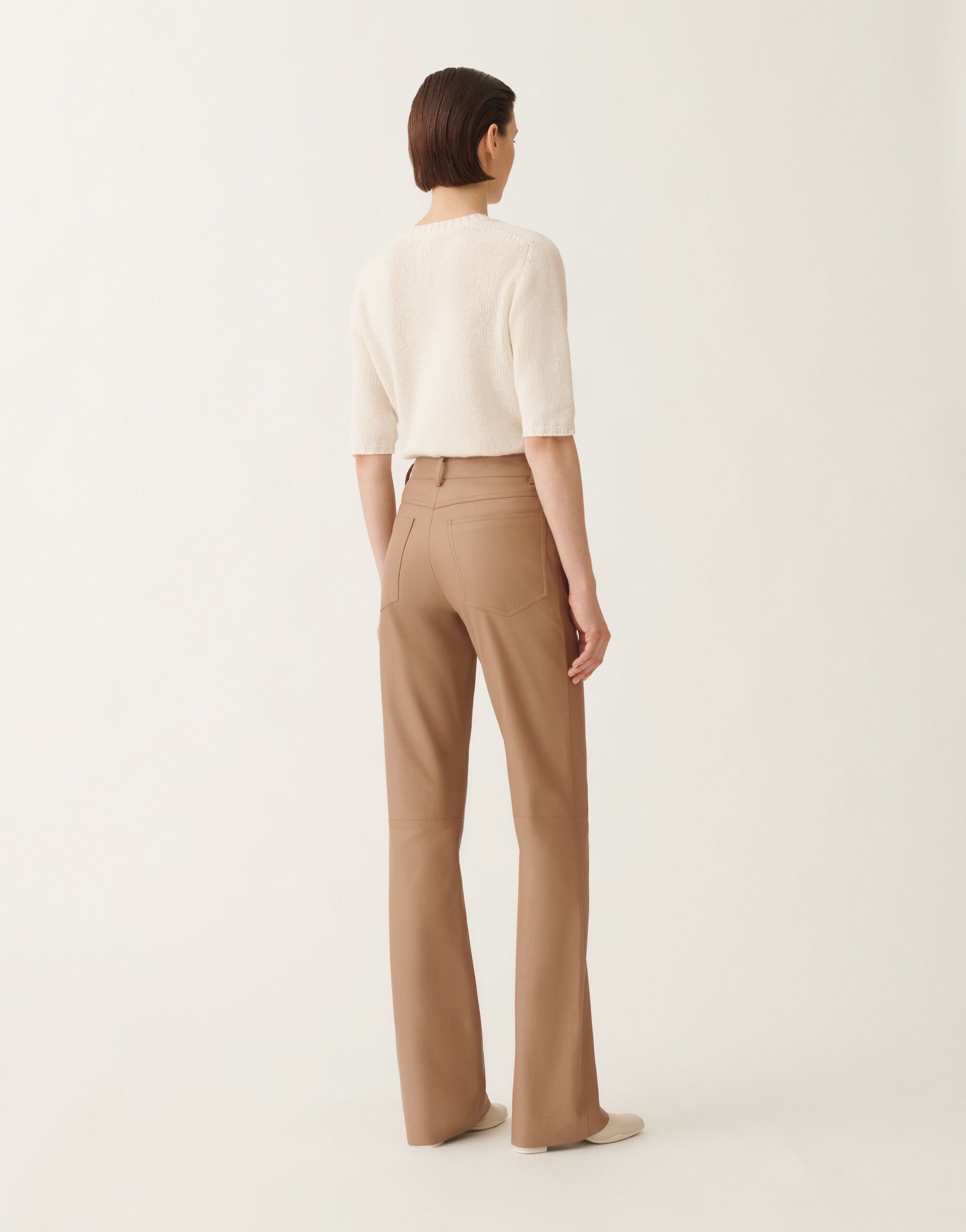 Fabiana Filippi Hose aus Nappaleder, Weide Braun PLD215F274D8960000