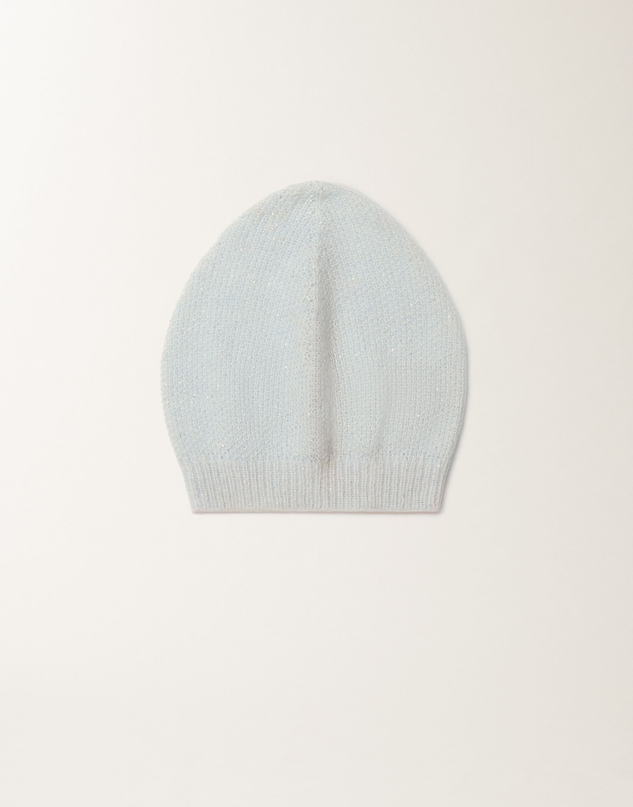 Fabiana Filippi Mohair cap with micro sequins, aqua Blue SAD266A880L7950000