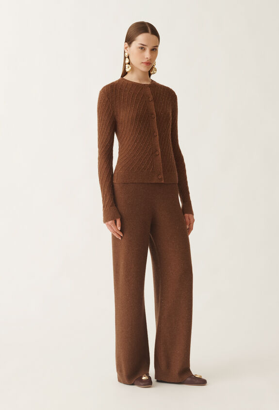 Fabiana Filippi Wool and silk sweater with sequins, mahogany BROWN MAD215F112D2960000