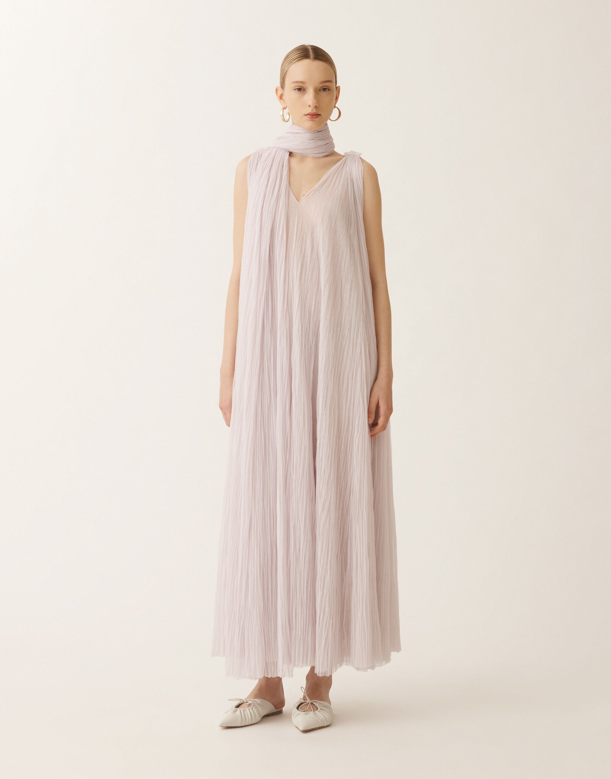 Fabiana Filippi Pleated tulle dress, mauve LAVENDER ABD275F622L3860000