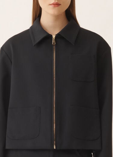Fabiana Filippi Boxy jacket in midnight blue Milano stitch jersey Blue GCD266F208L7470000