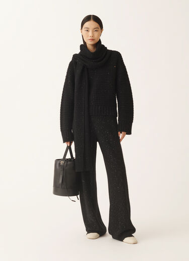 Fabiana Filippi Platinum sweater with sequins, black Black MAD225F104L6170000
