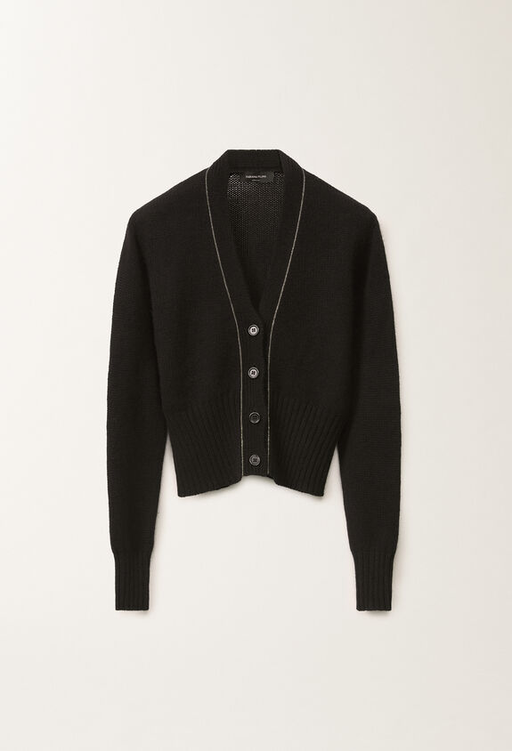 Fabiana Filippi Brushed cashmere cardigan, black BLACK MAD265F038L1610000