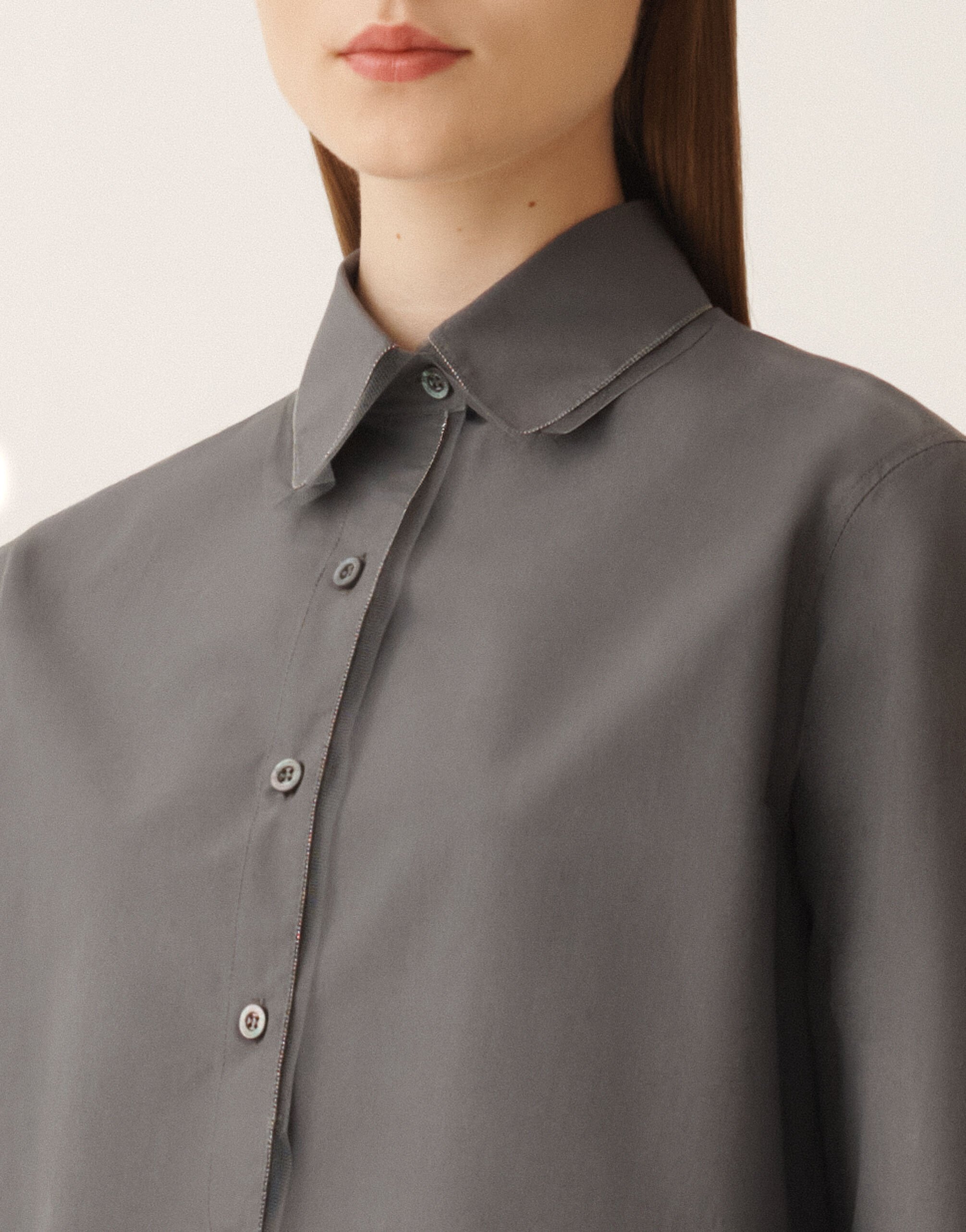 Fabiana Filippi Camisa de popelina, humo Gris CAD215F233L5820000