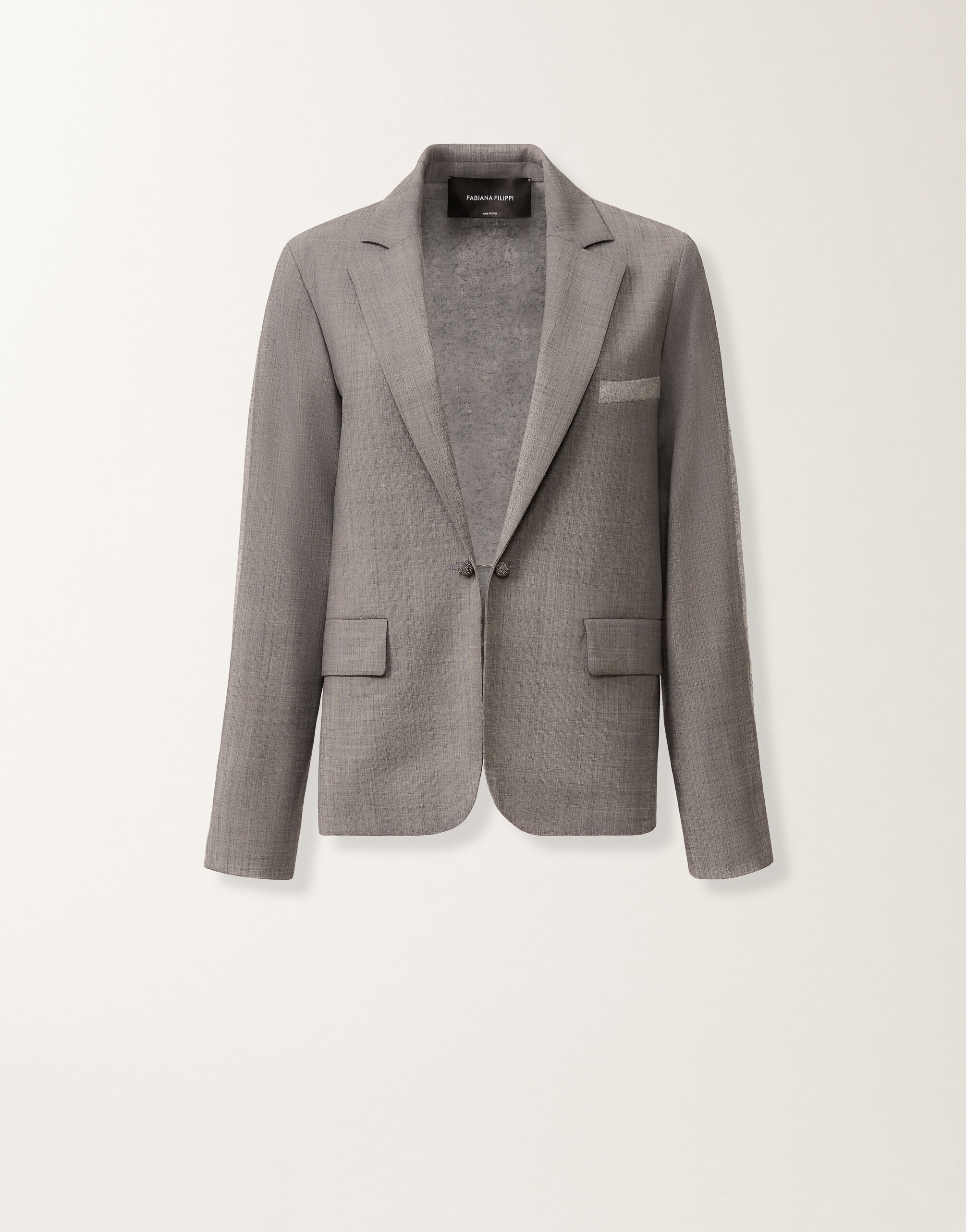 Fabiana Filippi Cool wool jacket, melange rock GREY GCD215F201L5650000