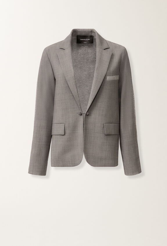 Fabiana Filippi Cool wool jacket, melange rock GREY GCD215F201L5650000