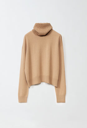 Fabiana Filippi Platinum sweater with sequins, camel BLUE MAD214F096D7230000